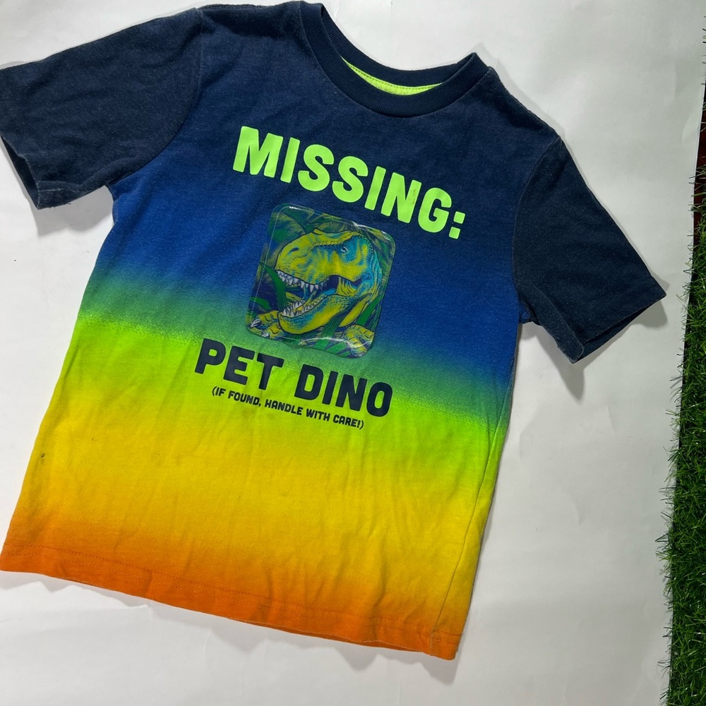 365 KiDS missing PET DINO SHIRT HOLOGRAM SZ 5